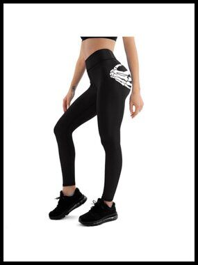 Glow in the Dark Skeleton High Waisted Leggings Halloween Party Yoga Pants